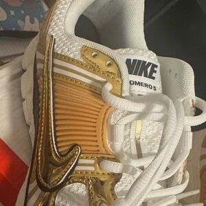 Nike Gold and White Athletic Shoes